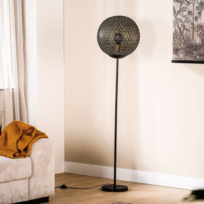 Vloerlamp Tossica zwart staal, 40x165 cm