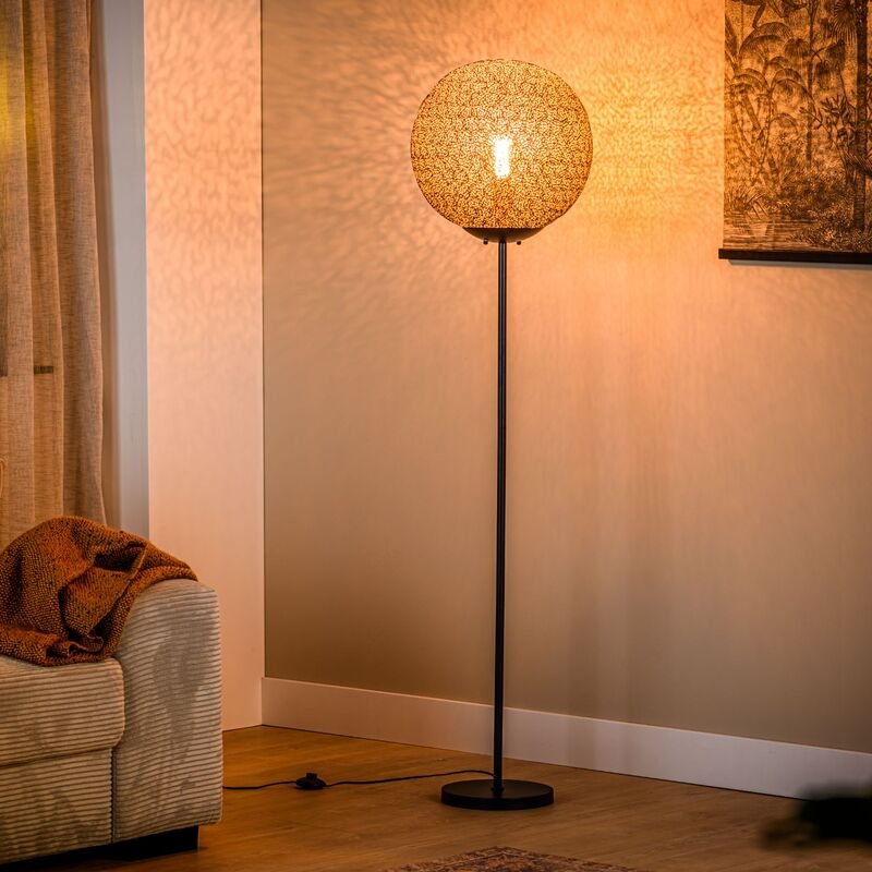 Vloerlamp Tossica zwart staal, 40x165 cm