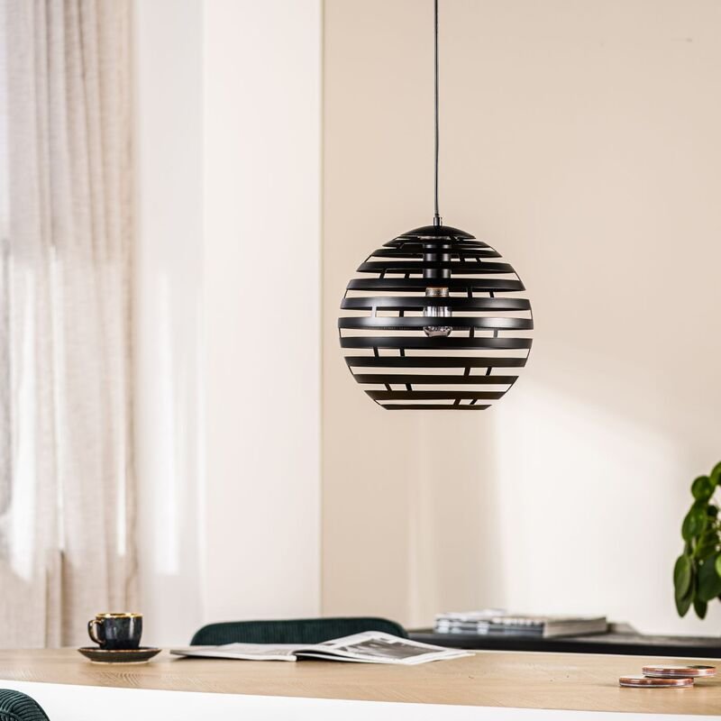 Hanglamp Fiorenza zwart staal, 30x120 cm