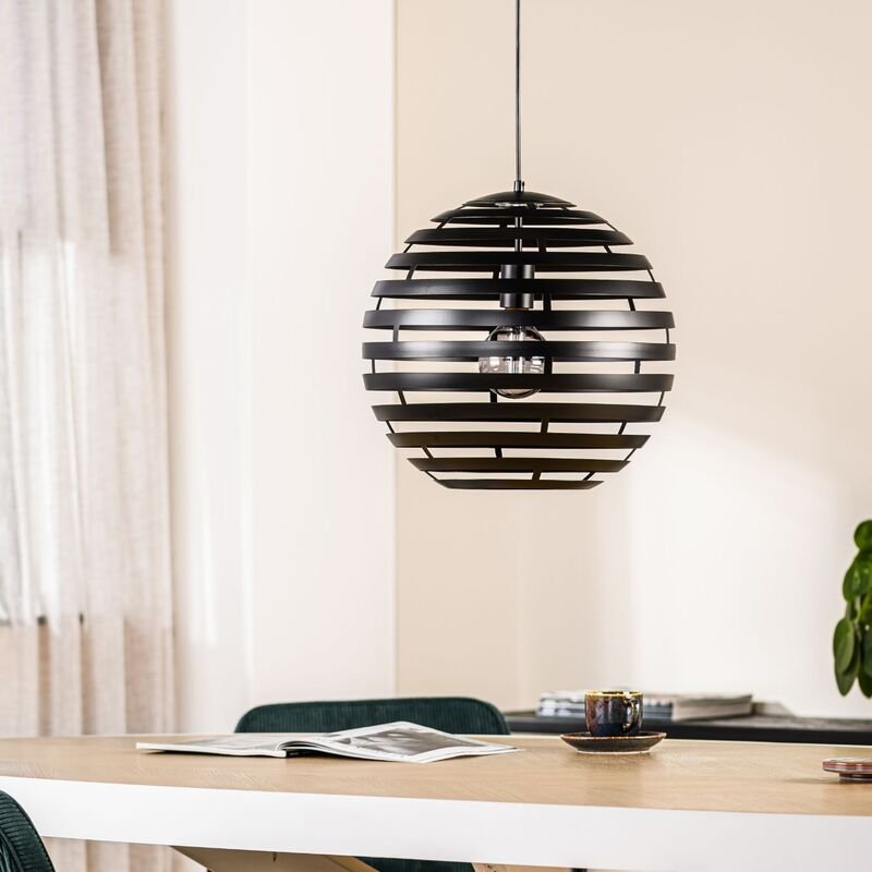 Hanglamp Fiorenza zwart staal, 40x120 cm