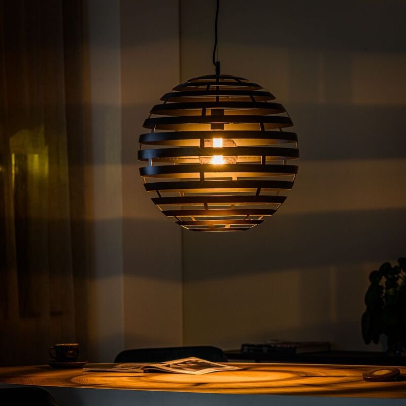 Hanglamp Fiorenza zwart staal, 50x120 cm