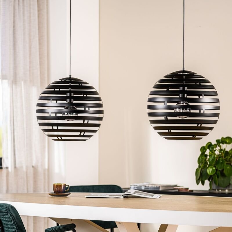 Hanglamp Fiorenza zwart staal, 110x40x120 cm