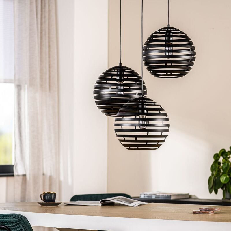 Hanglamp Fiorenza zwart staal, 40x30x130 cm