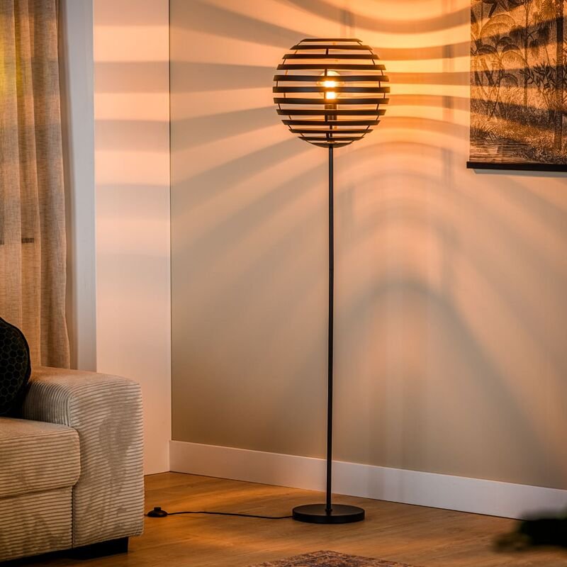 Vloerlamp Fiorenza zwart staal, 40x165 cm