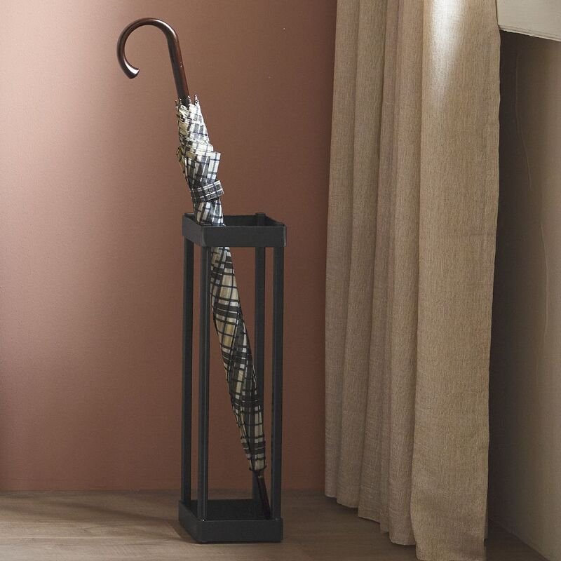 Paraplubak Ravino zwart staal, 15x15x55 cm