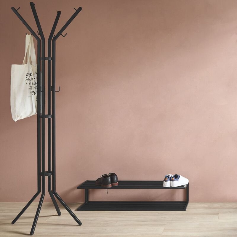 Vrijstaande kapstok Rezzata Zwart, 170x55x55 cm