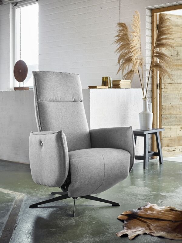 Relaxfauteuil Moio HR-schuim zitting zinc
