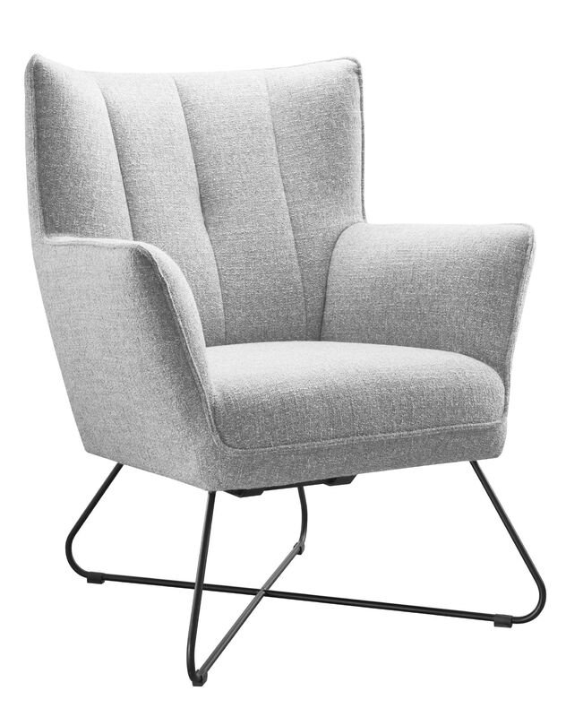 Fauteuil Moretto ash grey textiel, 80x75x99 cm