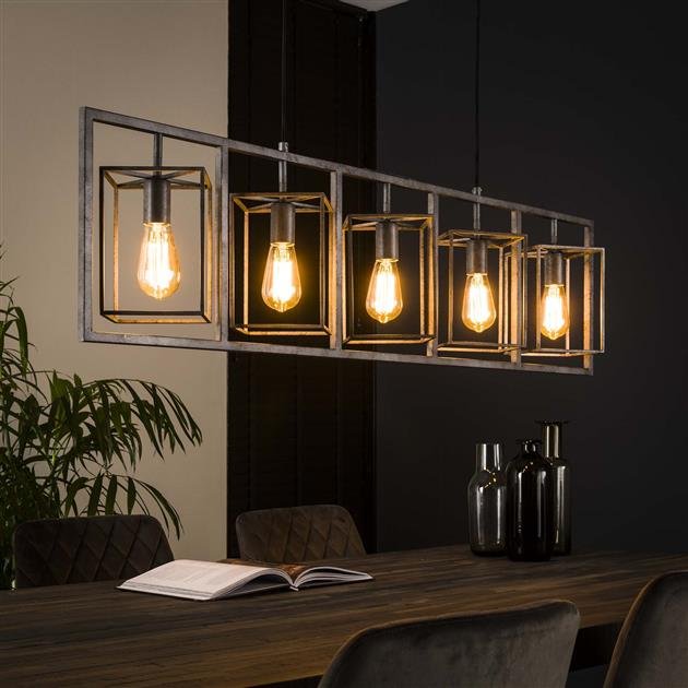 Hanglamp Cubic Tower oud zilver