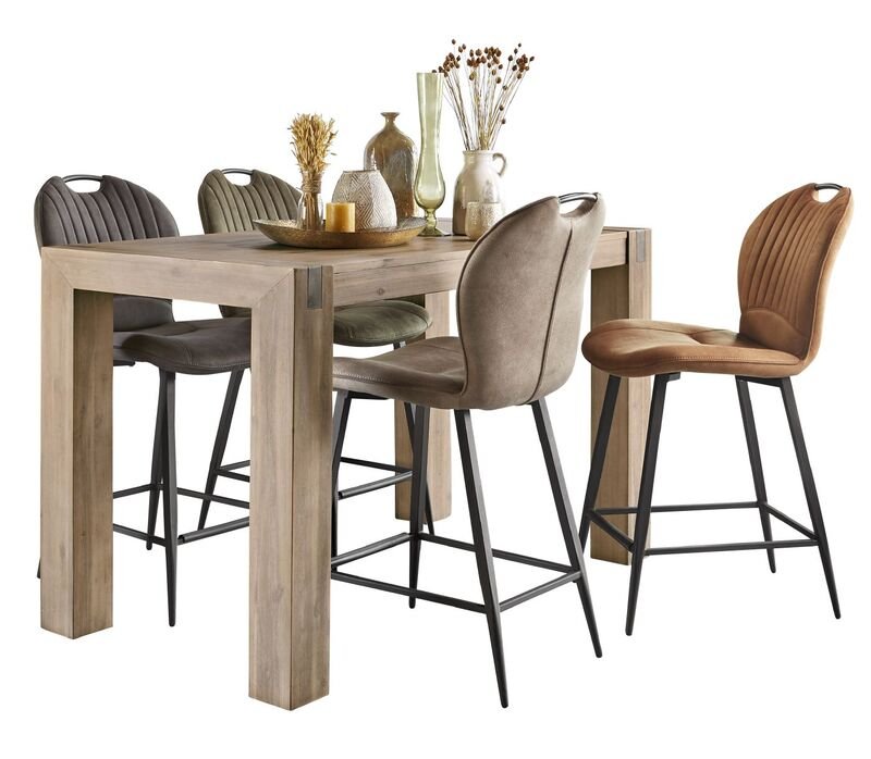 Barkruk Castione taupe microvezel