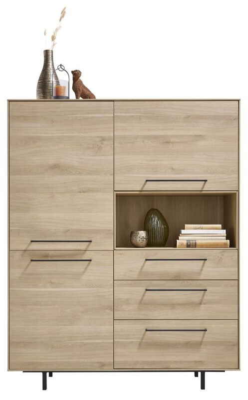 Opbergkast Ricco fresh oak melamine, 125x45x156 cm