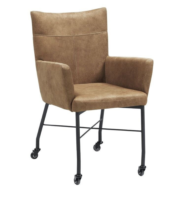 Eetkamerstoel Zolina cognac microvezel