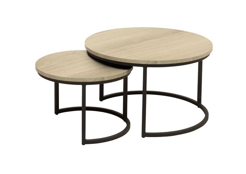 Salontafel Set Lunata fresh oak melamine, 75x46 cm
