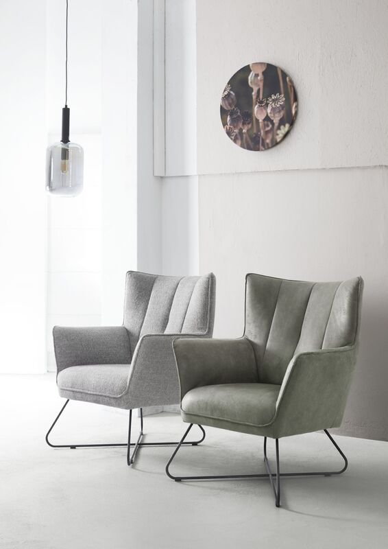Fauteuil Moretto ash grey textiel, 80x75x99 cm