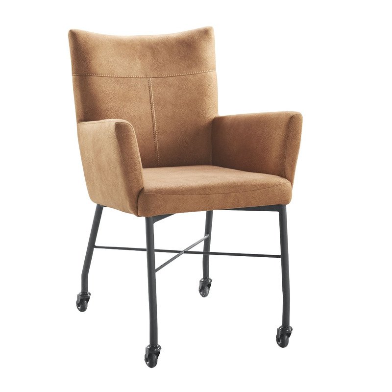 Eetkamerstoel Zolina cognac microvezel