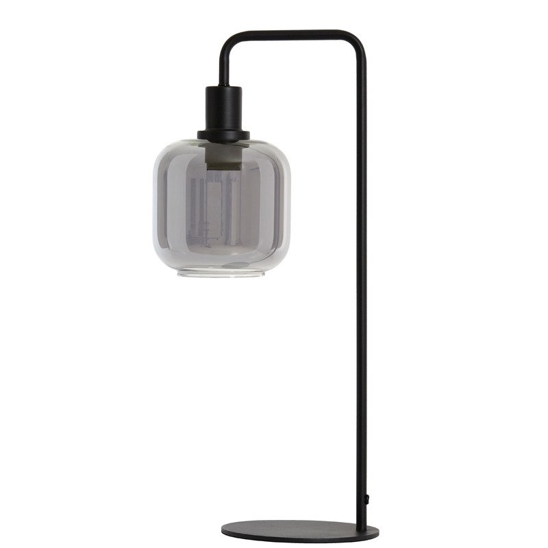 Tafellamp Peglio glas smoke zwart, 57,5x18 cm