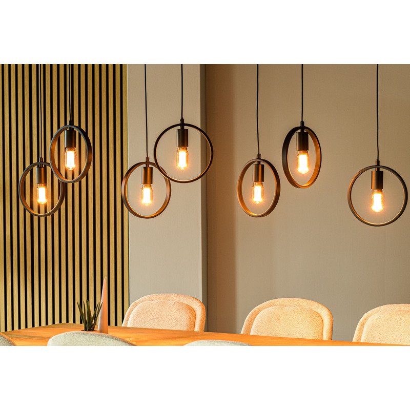 Hanglamp Girare zwart metaal 7-lichts