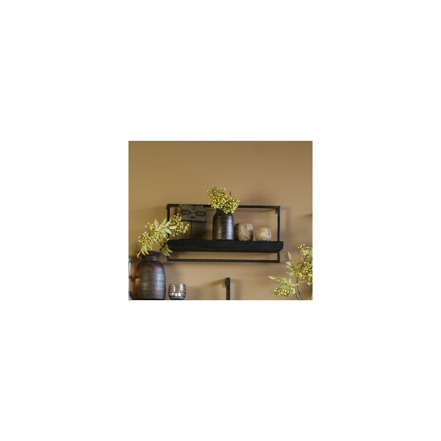 Wandplank Pardal hout zwart 60 cm