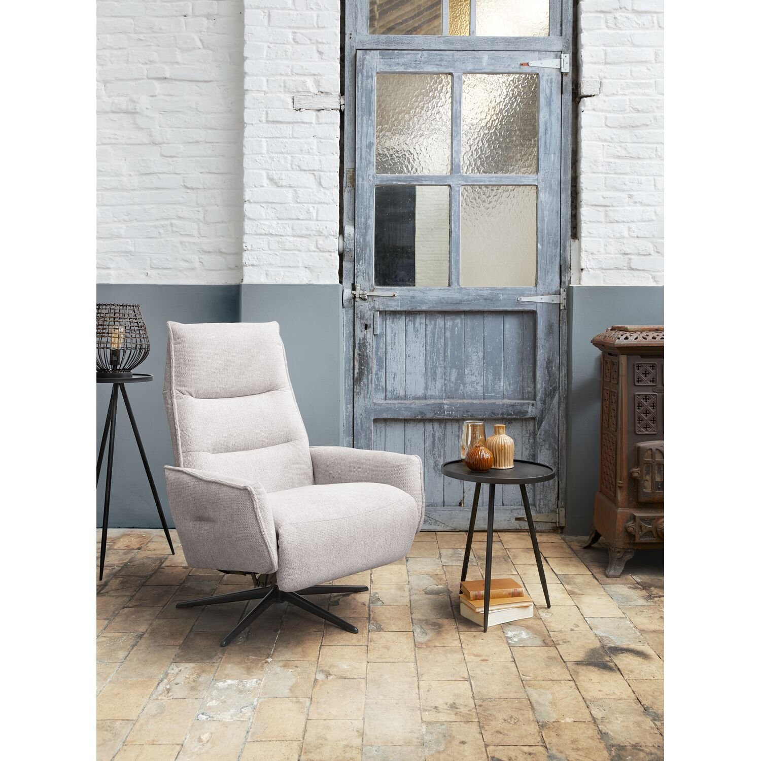 Relaxfauteuil Livo handmatig verstelbaar Mito ash grey