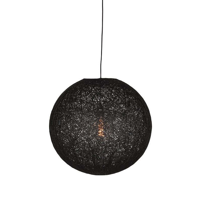 Hanglamp Twist zwart vlas, 30x120 cm