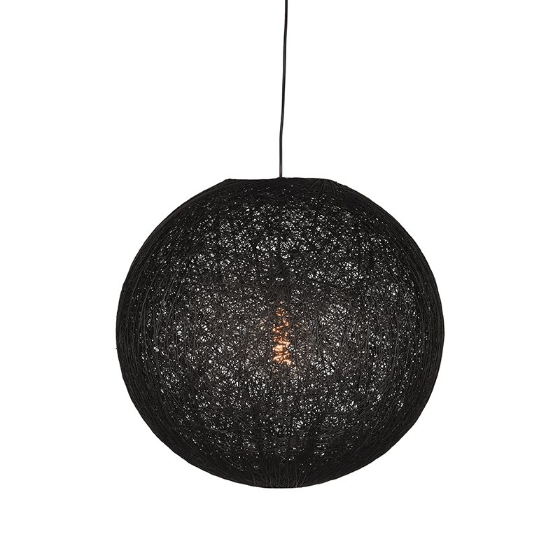 Hanglamp Twist zwart vlas, 45x135 cm