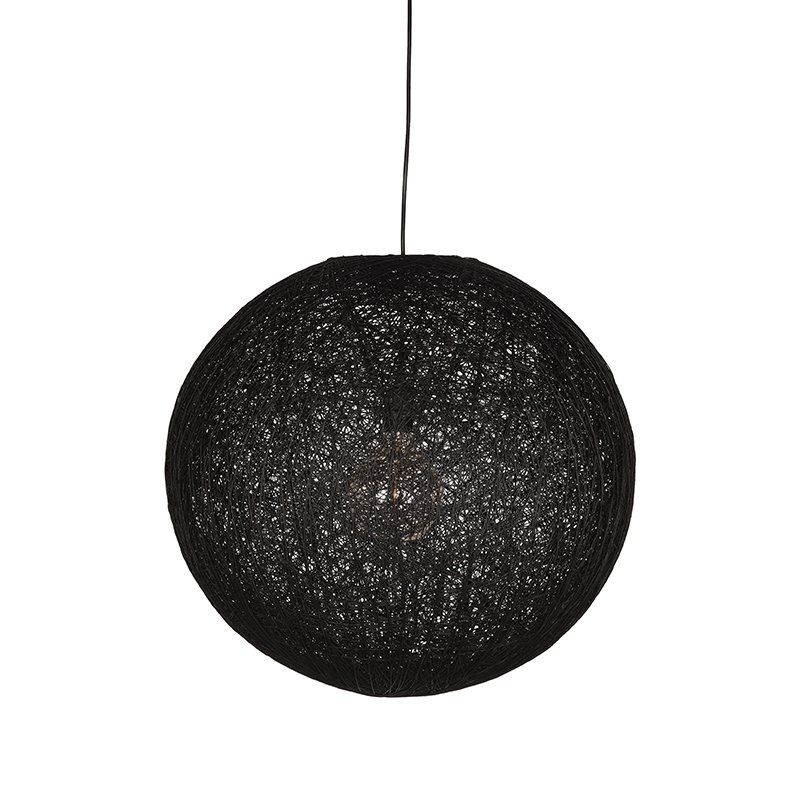 Hanglamp Twist zwart vlas, 45x135 cm