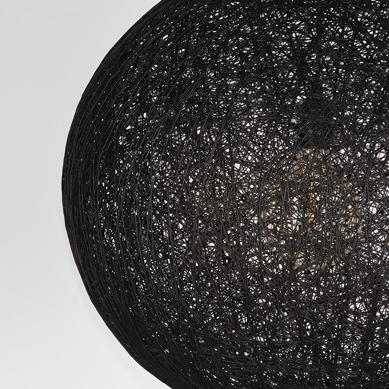 Hanglamp Twist zwart vlas, 45x135 cm