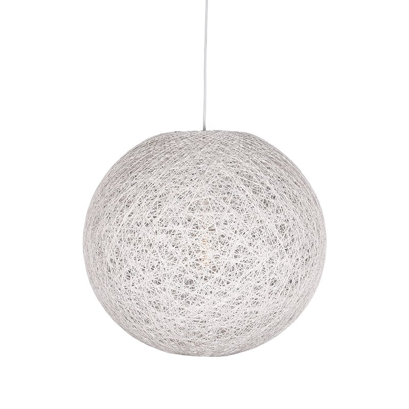Hanglamp Twist wit vlas, 45x135 cm