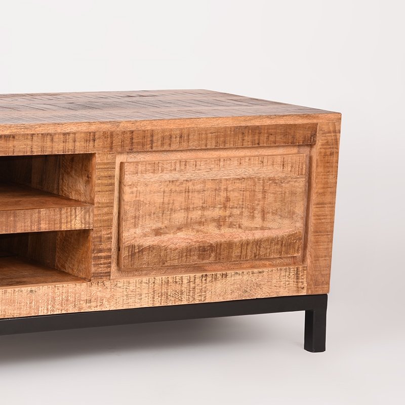 Tv-meubel Ghent rough mangohout, 160x45x45 cm