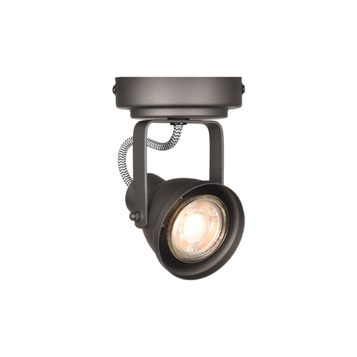 Led Spot Max (1-lichts) grijs metaal, 9x9x13 cm