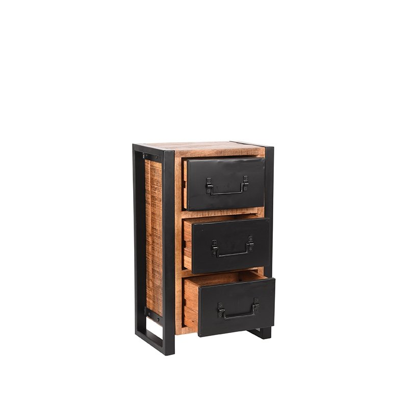 Ladekast Brussels rough mangohout, 45x30x75 cm