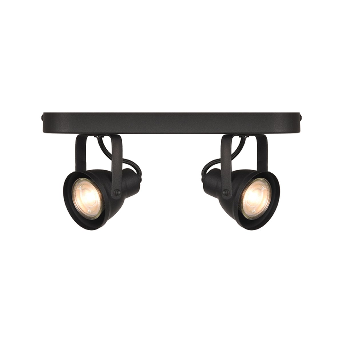 Led Spot Max (2-lichts) zwart metaal, 30x9x16 cm