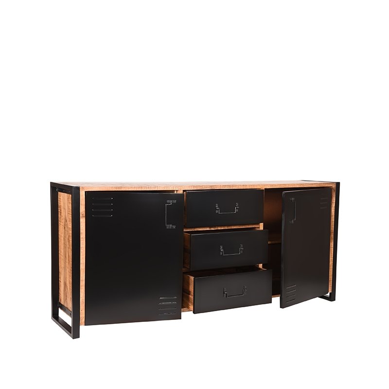 Dressoir Brussels rough mangohout, 190x45x85 cm