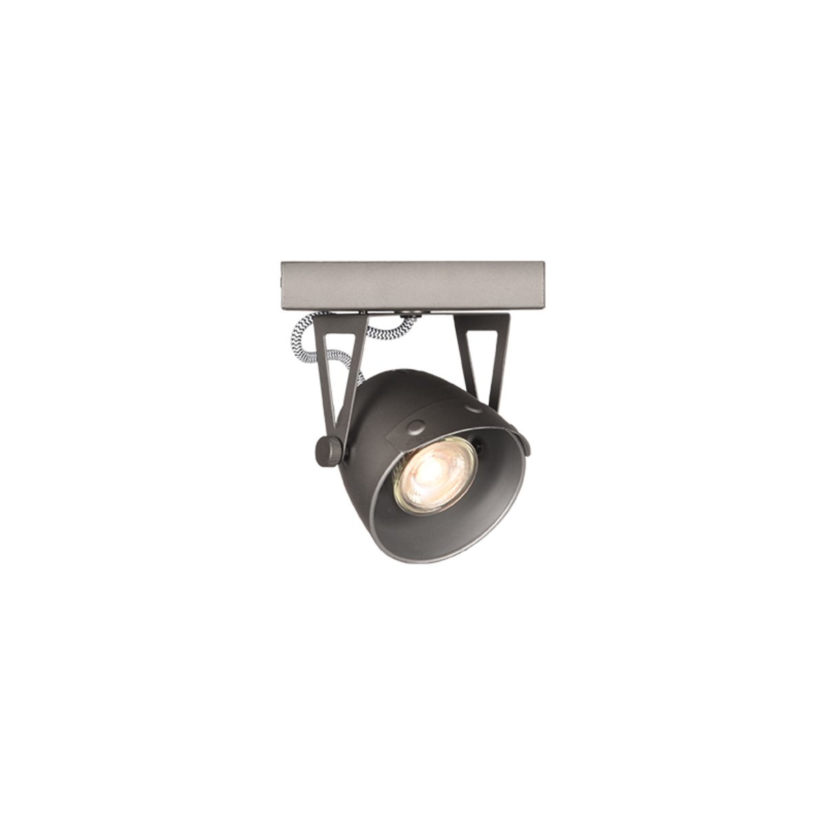 Led Spot Cap (1-lichts) grijs metaal, 14x10x14 cm