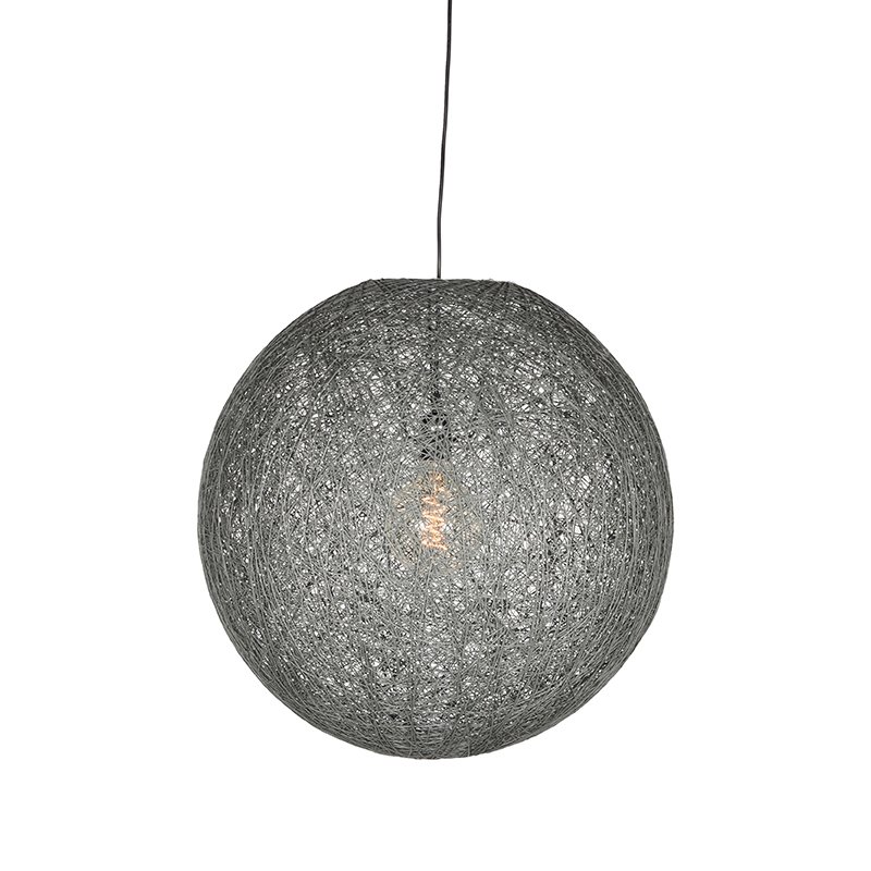 Hanglamp Twist grijs vlas, 45x135 cm