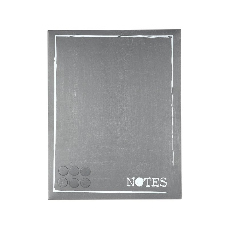 Wanddecoratie Memobord grijs metaal, 36x3x46 cm