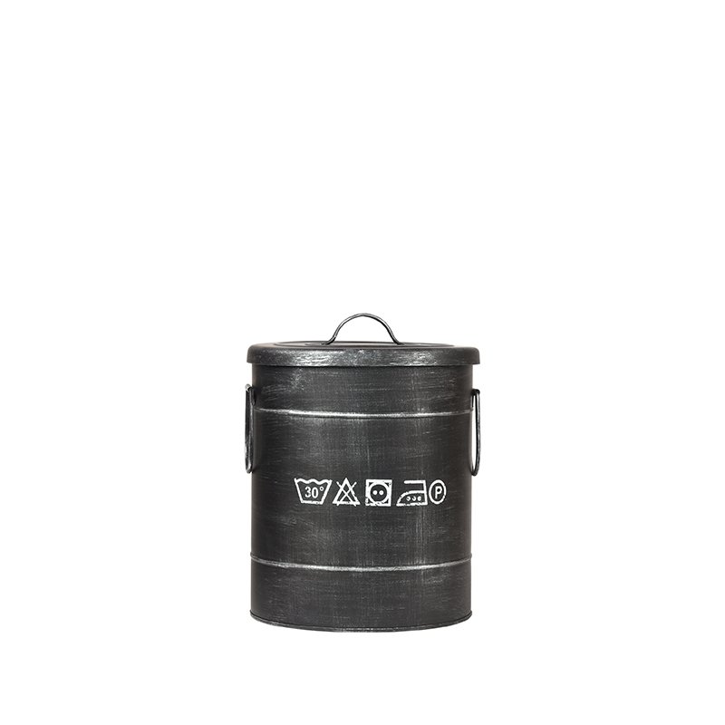 Wasmand zwart metaal, 26x33 cm
