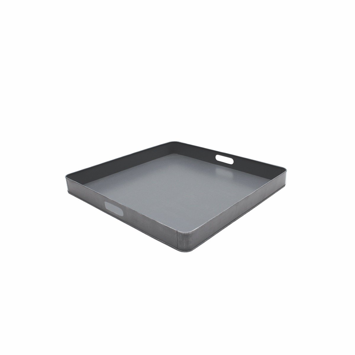 Dienblad grijs metaal, 60x60x6 cm