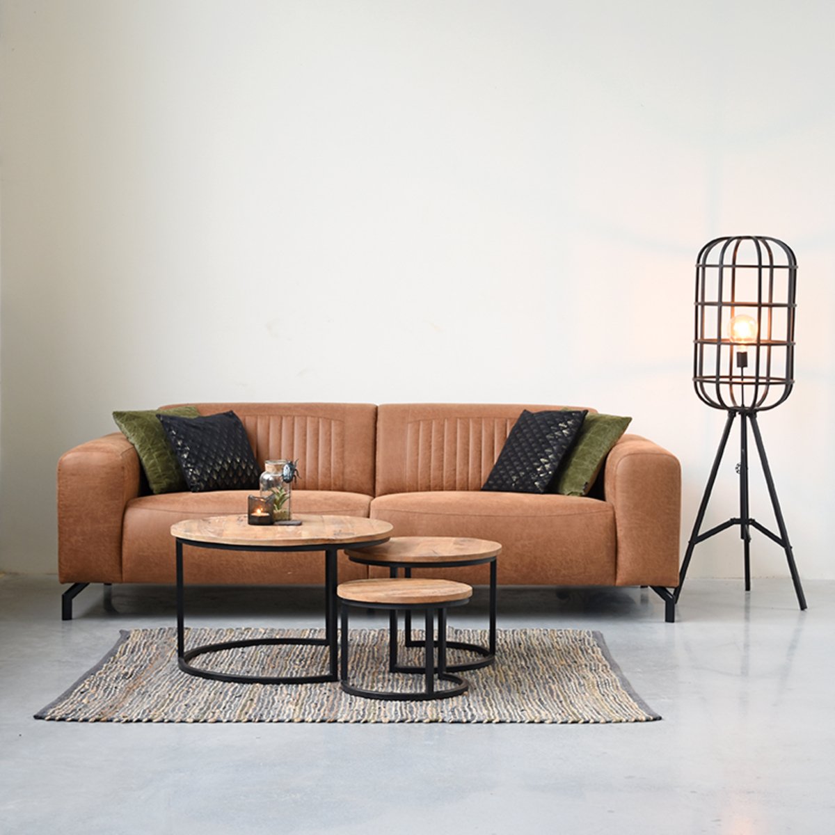 Salontafel Set Triplet rough mangohout, 70 cm