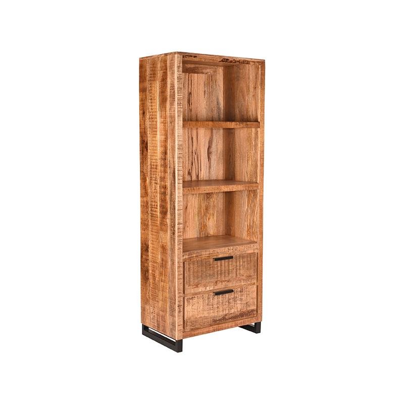 Boekenkast Glasgow rough mangohout, 70x45x185 cm