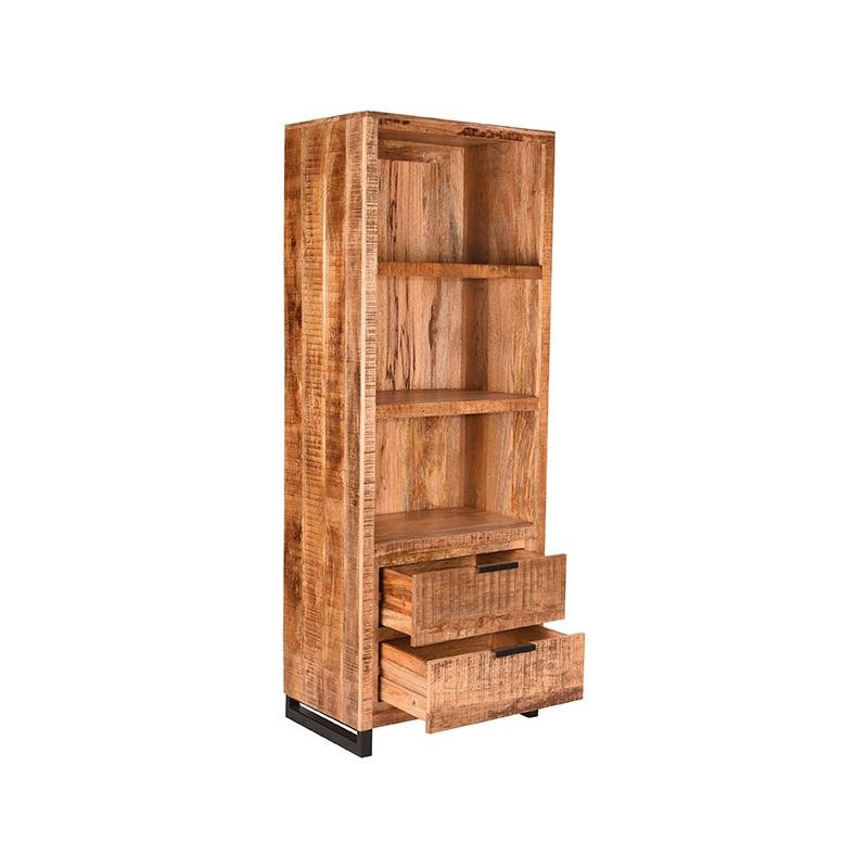 Boekenkast Glasgow rough mangohout, 70x45x185 cm