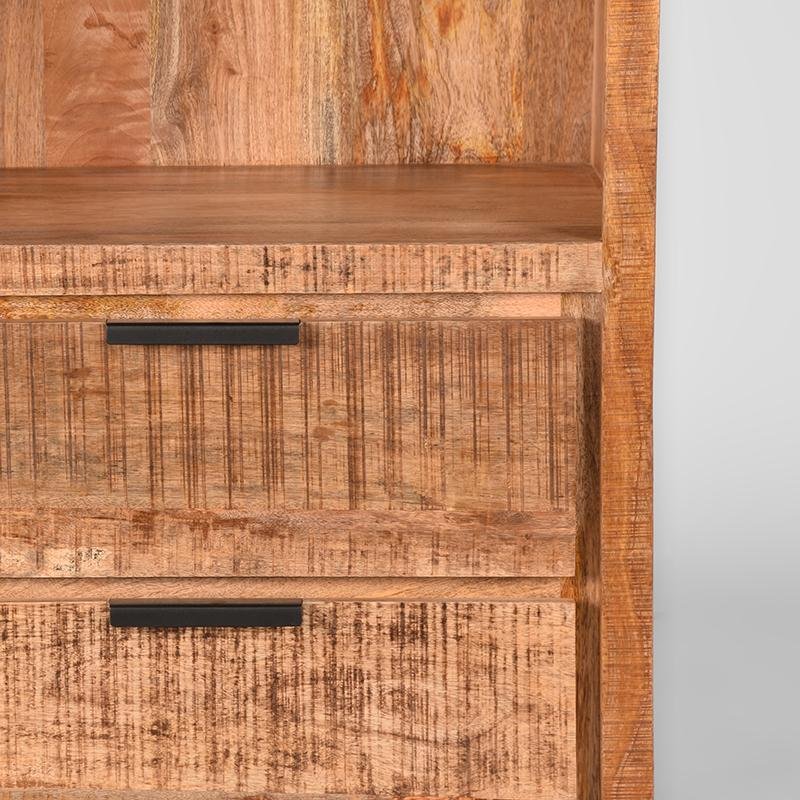 Boekenkast Glasgow rough mangohout, 70x45x185 cm