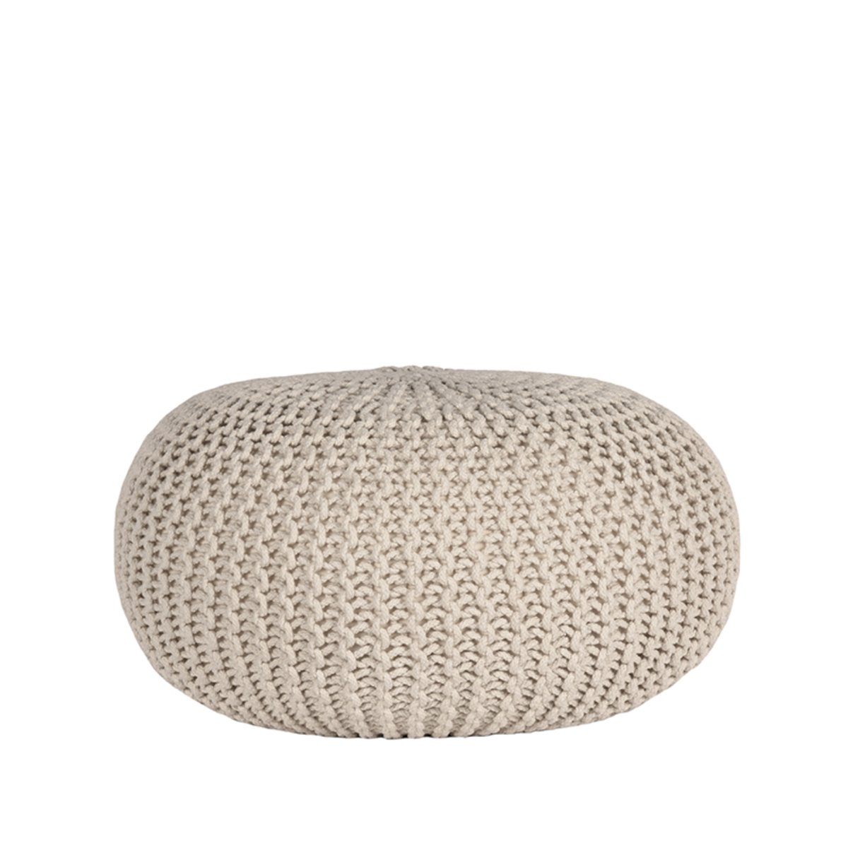 Poef Knitted naturel, 70 cm