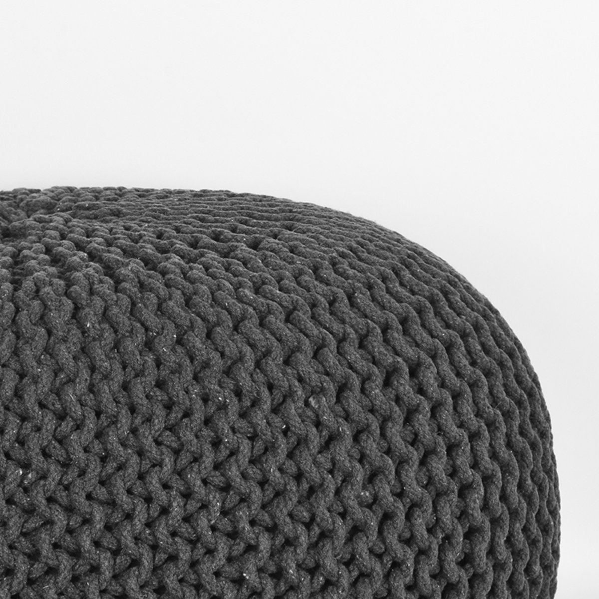 Poef Knitted antraciet, 70 cm