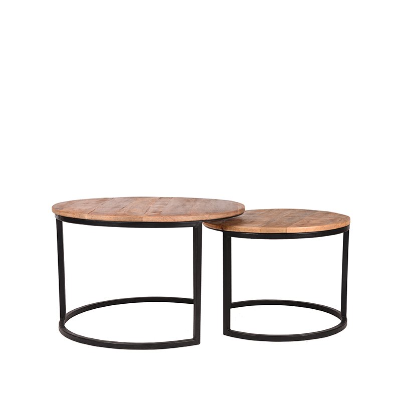 Salontafel Set Double rough mangohout, 70 cm