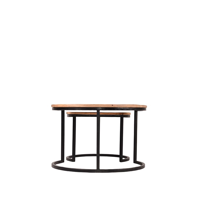 Salontafel Set Double rough mangohout, 70 cm