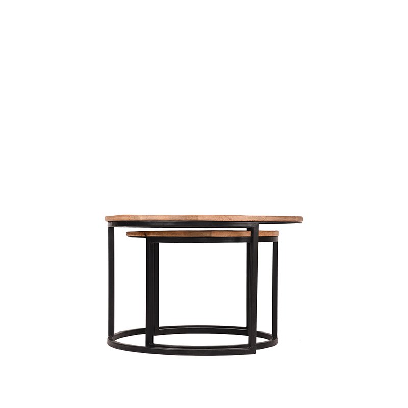 Salontafel Set Double rough mangohout, 70 cm