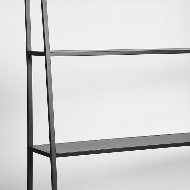 Opbergrek Fence zwart metaal, 125x35x185 cm