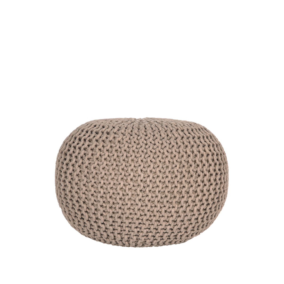 Poef Knitted beige, 50 cm