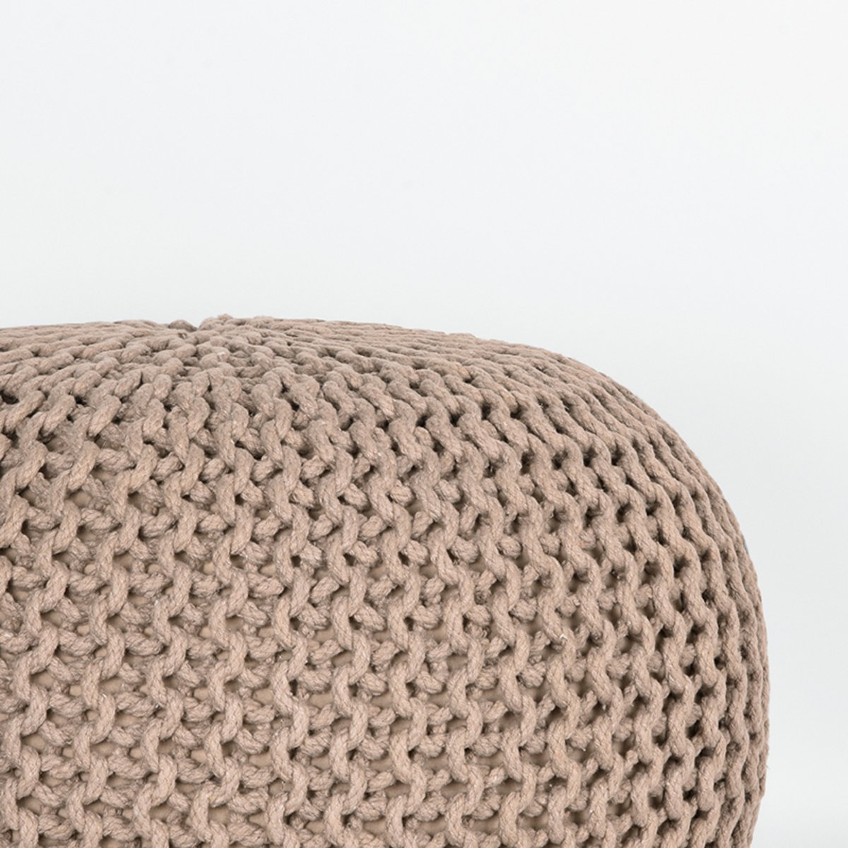 Poef Knitted beige, 50 cm